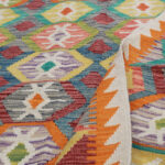 tapis kilim tissé 100% laine Orange