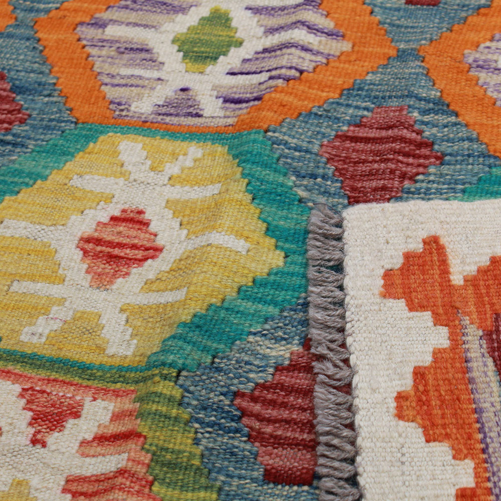 tapis kilim tissé 100% laine rouge