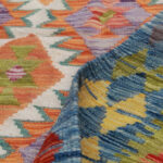 tapis kilim tissé 100% laine orange céladon