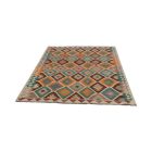 tapis kilim tissé 100% laine marron/céladon
